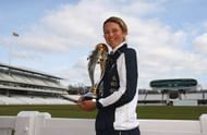 LONDON, ENGLAND - MARCH 24:  Charlotte Edwards, the England captain, holds the World Cup trophy after the England Womens Cricket Team won the ICC Womens World Cup at Lords Cricket Ground on March 24, 2009 in London, England.  (Photo by Tom Shaw/Getty Images)